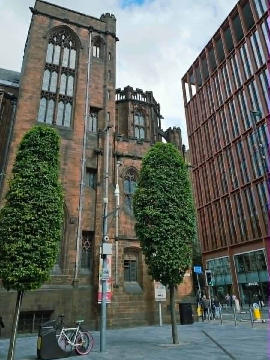 John Rylands Library on Deansgate in Manchester city centre, a popular place to visit during a summer day out.