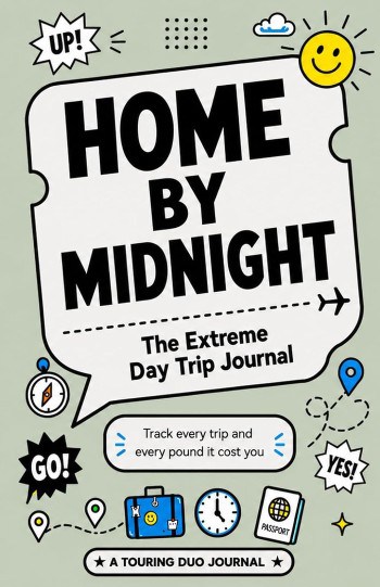 Home By Midnight extreme day trip planner and travel journal cover.