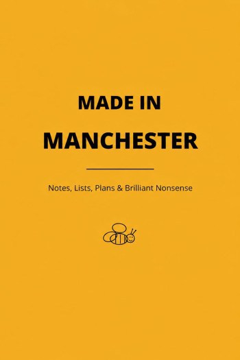 Made in Manchester lined notebook cover with Manchester bee design.